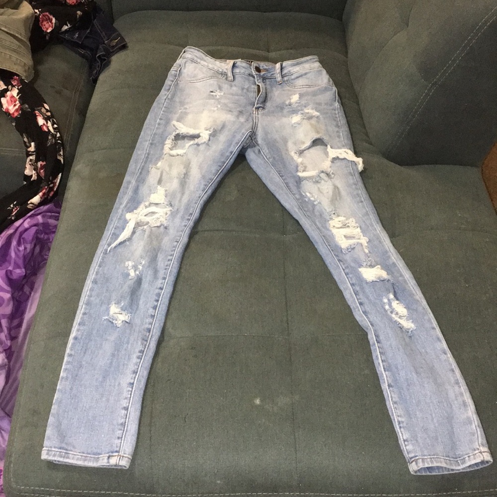 Light wash distressed Fashion Nova Jeans